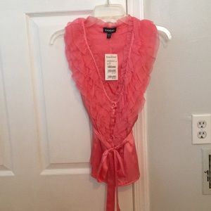 Bebe Ruffle Silk Top